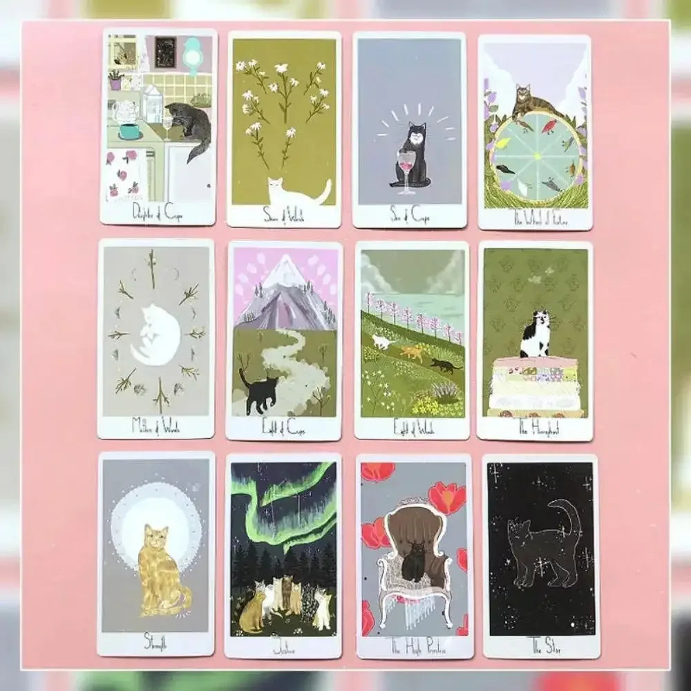 Considerate Cat Tarot Deck – 78 Cards | Whimsical Cat-Themed Art Inspired by Rescue Cat Stories | Compact 10.3 x 6 cm