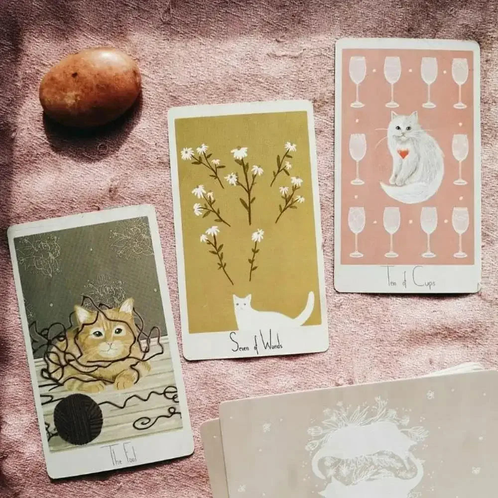 Considerate Cat Tarot Deck – 78 Cards | Whimsical Cat-Themed Art Inspired by Rescue Cat Stories | Compact 10.3 x 6 cm