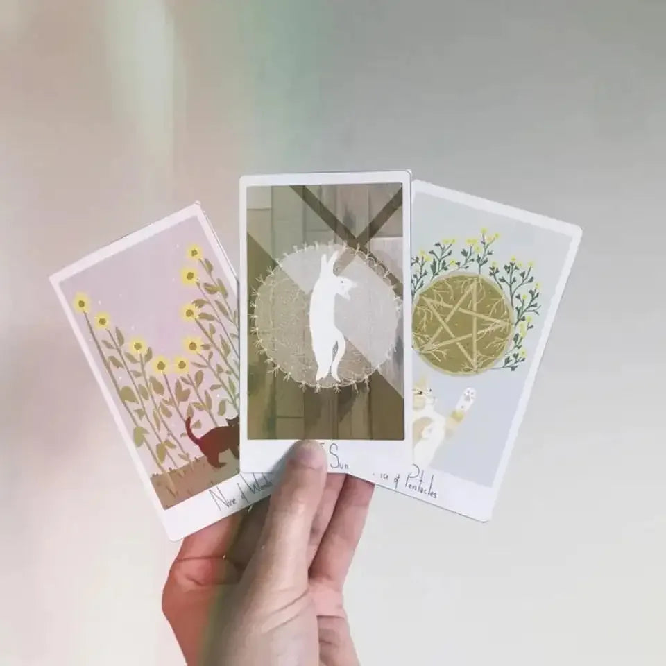 Considerate Cat Tarot Deck – 78 Cards | Whimsical Cat-Themed Art Inspired by Rescue Cat Stories | Compact 10.3 x 6 cm