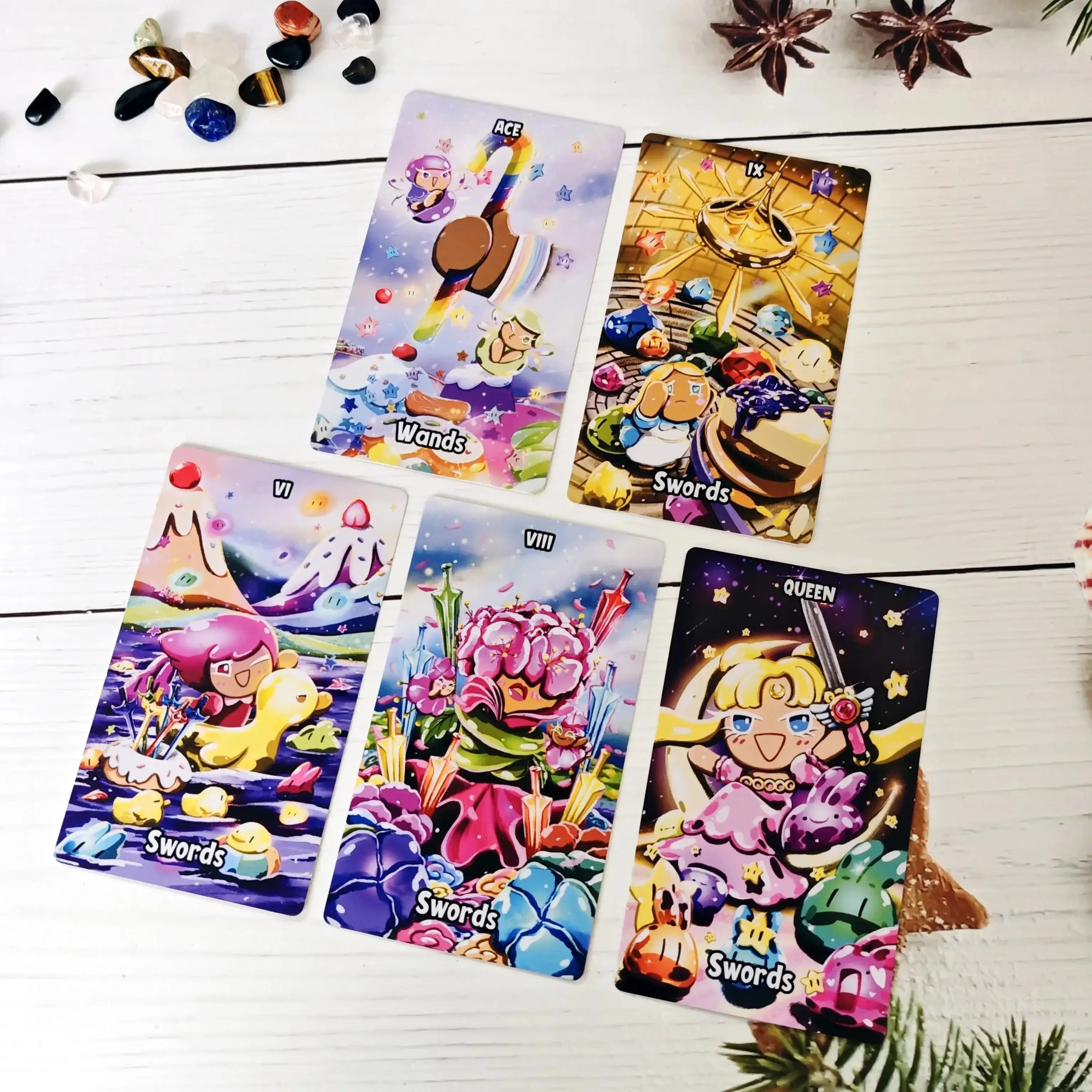 🍪 Cookie Story Tarot Deck 12x7 cm – 79-Card Divination Deck with Guidebook for Prophecy, Fate & Family Fun