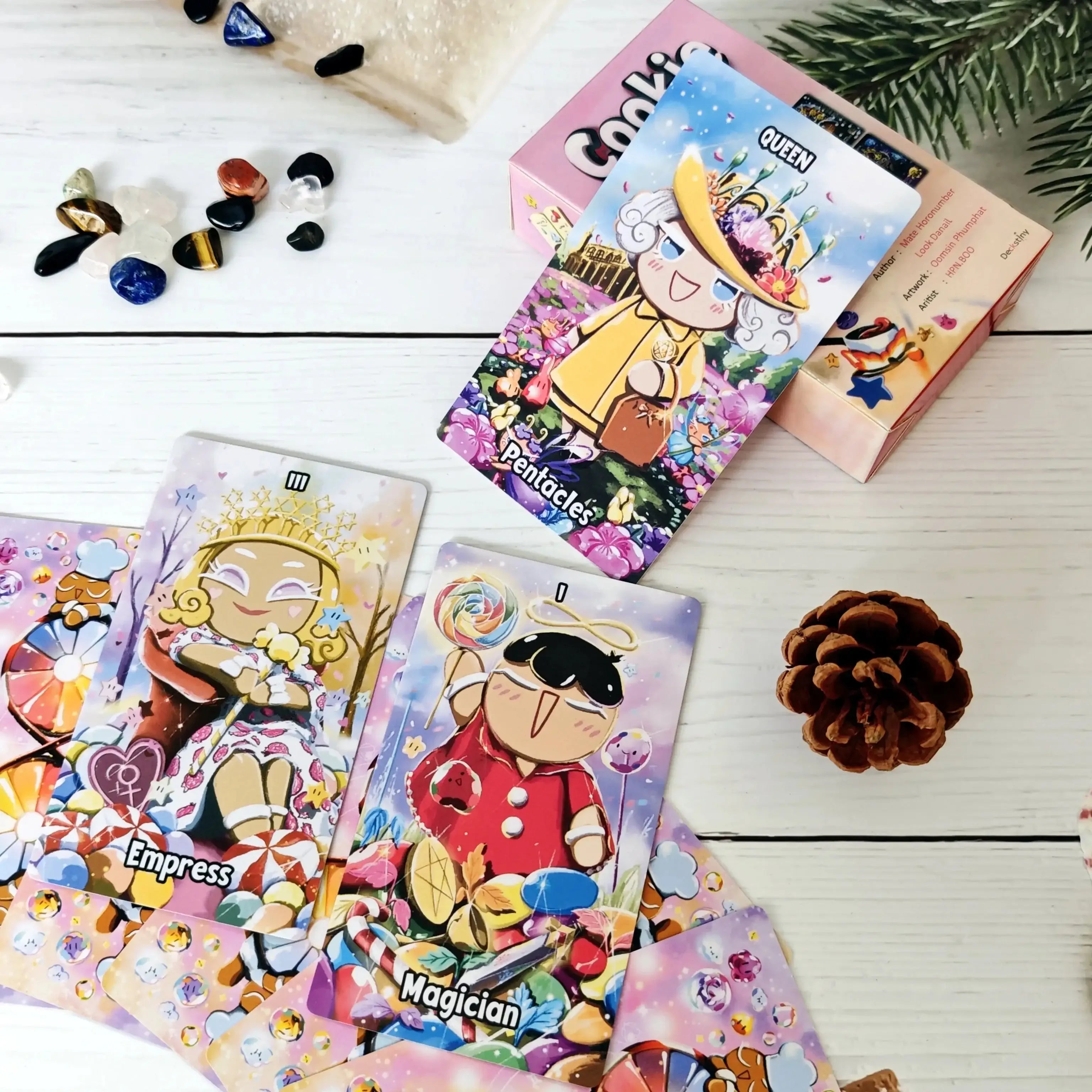 🍪 Cookie Story Tarot Deck 12x7 cm – 79-Card Divination Deck with Guidebook for Prophecy, Fate & Family Fun