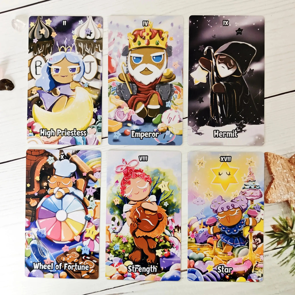 🍪 Cookie Story Tarot Deck 12x7 cm – 79-Card Divination Deck with Guidebook for Prophecy, Fate & Family Fun