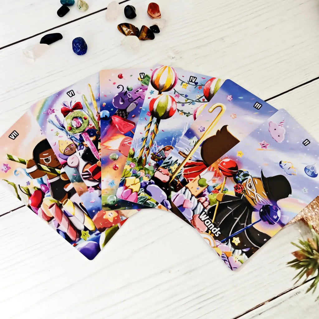 🍪 Cookie Story Tarot Deck 12x7 cm – 79-Card Divination Deck with Guidebook for Prophecy, Fate & Family Fun