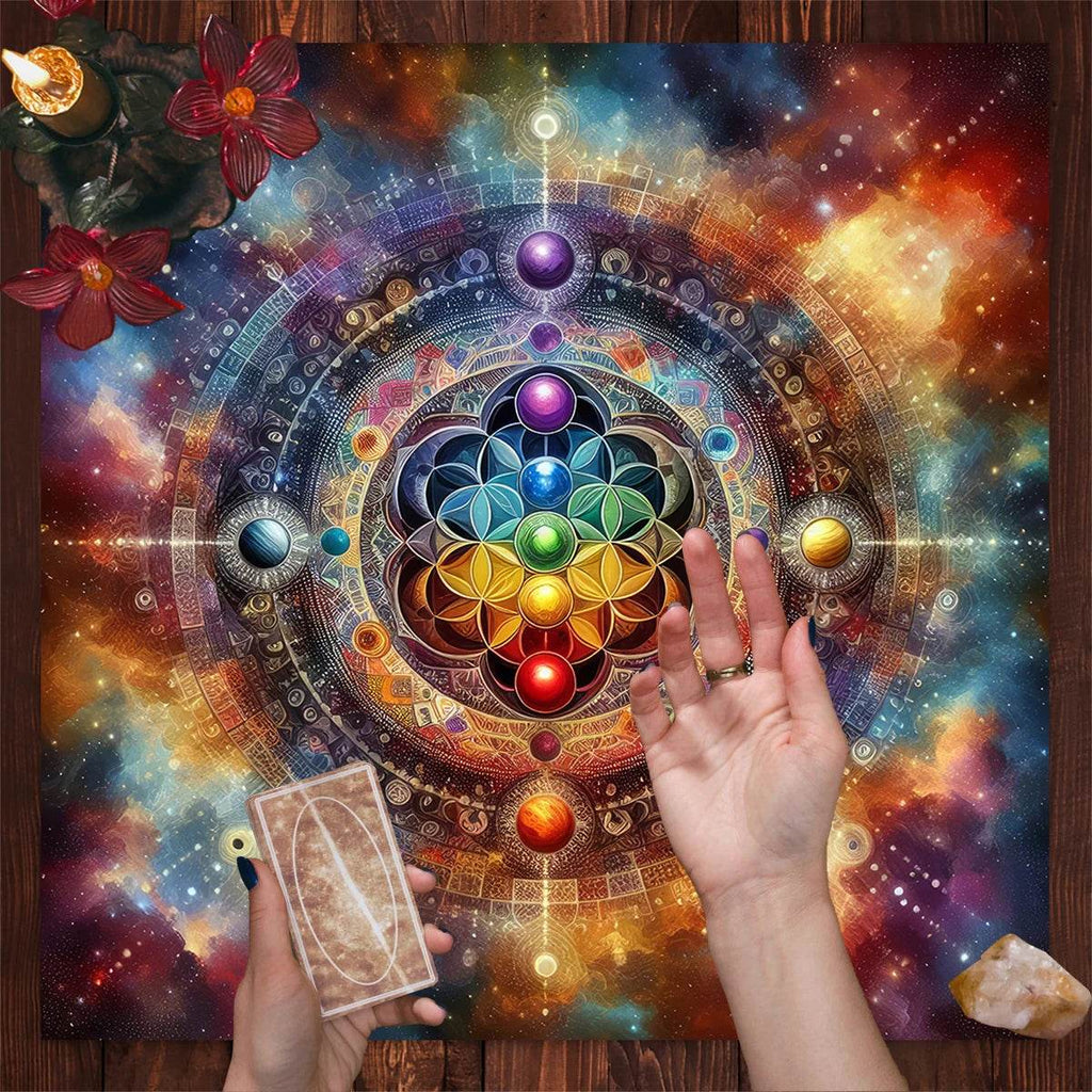 Psychedelic Tarot Cloth - Soft Divination Altar for Astrology