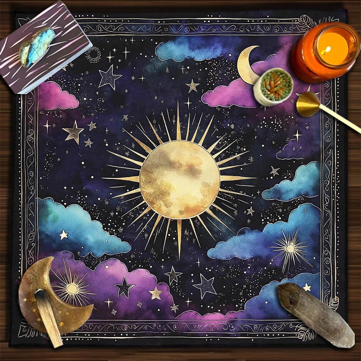 Psychedelic Tarot Cloth - Soft Divination Altar for Astrology TLB (818)