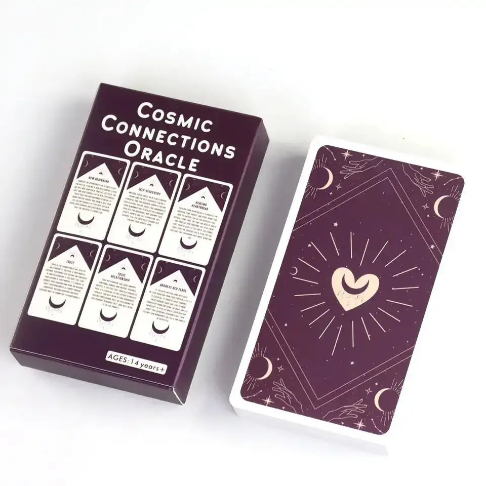 Cosmic Connections Oracle Deck – 54 Beautiful Cards for Love, Relationship, and Universal Guidance, Compact 10.3 x 6 cm