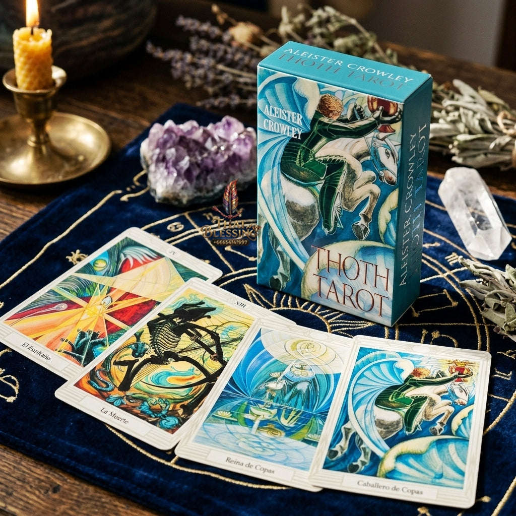 Crowley Thoth Tarot Deck (78 Pcs Esoteric Masterpiece Edition) - 10.3x6cm Occult Divination Cards by Aleister Crowley & Lady Frieda Harris for Intuitive Readings & Collectors