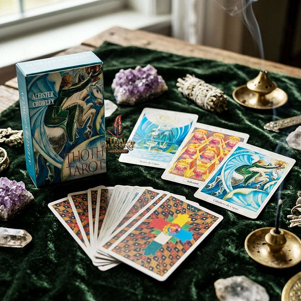 Crowley Thoth Tarot Deck (78 Pcs Esoteric Masterpiece Edition) - 10.3x6cm Occult Divination Cards by Aleister Crowley & Lady Frieda Harris for Intuitive Readings & Collectors