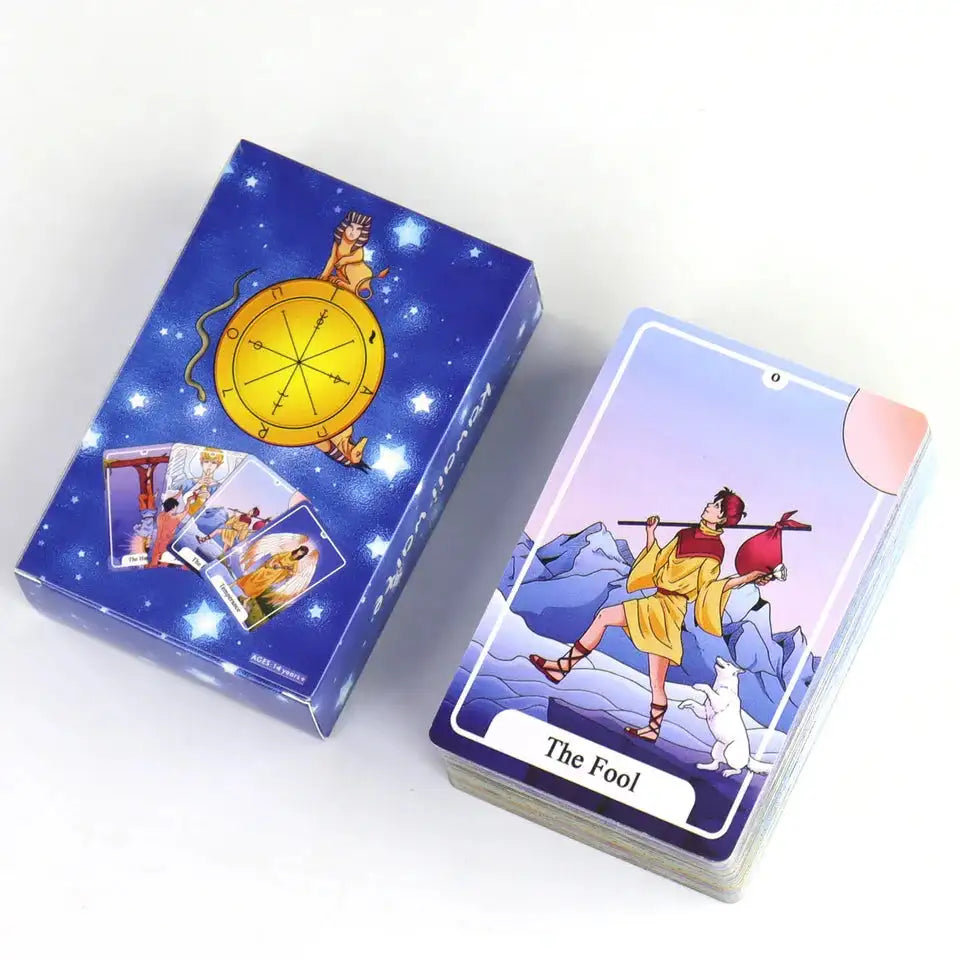 Cute Kawaii Waite Tarot Deck – 78 Cards | Cartoon Style Rider Waite Tarot | Compact 10.3 x 6 cm | Perfect for Beginners & Fun Readings