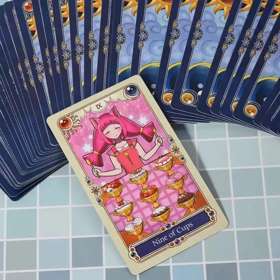 Cute Tarot Cards Deck – 78 Cards | Compact 10.3 x 6 cm | Whimsical Cartoon Kawaii Rider Waite Inspired Tarot Deck