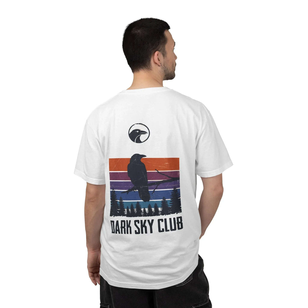 Dark Sky Club Raven Shirt, Vintage Retro Sunset Stripes, Crow Silhouette Graphic Tee, Gothic Witchy Nature Gift