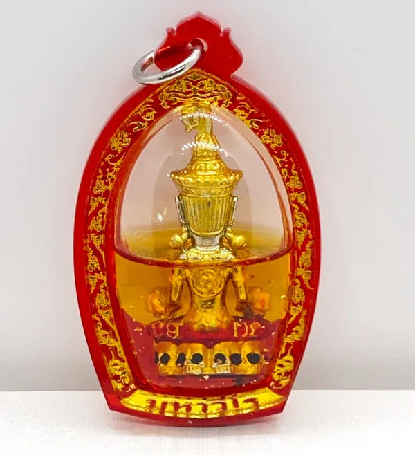 Powerful Phaya Ngang Amulet by Phra Ajarn Amnat - 2567 Edition in White Maha Chanuan Alloy with Maha Senah Oil Coating