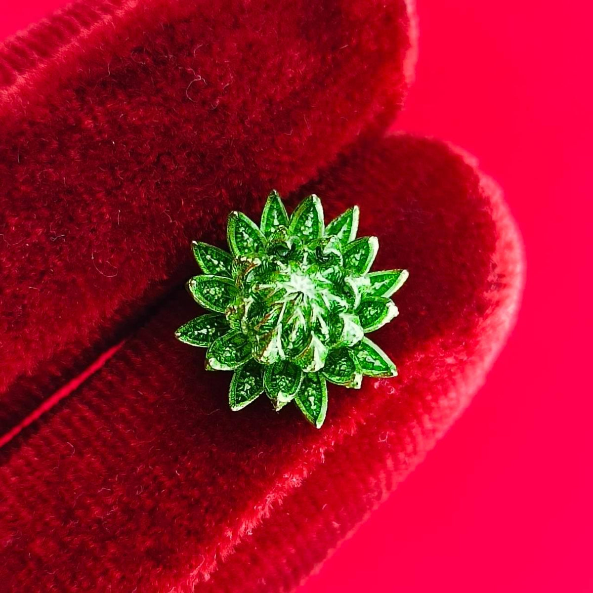Sacred Pikul Flower Amulet in Green Bronze for Prosperity and Blessings