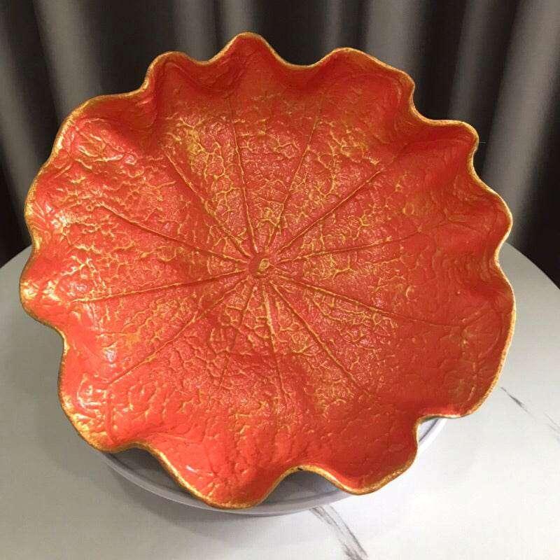 Decorative Resin Bowl with Leaf Design - 20cm Natural Elegance
