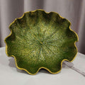 Decorative Resin Bowl with Leaf Design - 20cm Natural Elegance เขียว