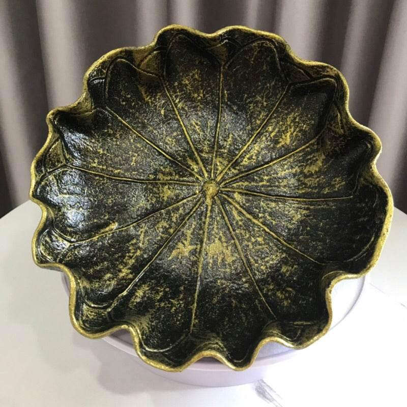 Decorative Resin Bowl with Leaf Design - 20cm Natural Elegance