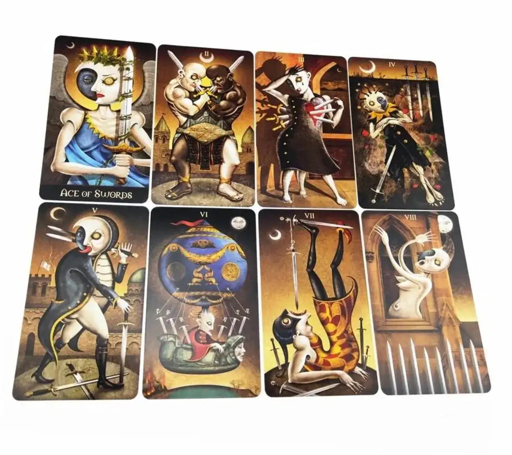 Deviant Moon Tarot Deck – 78 Pcs Big Size 12 x 7 cm | Fortune Telling Game & Divination Cards with English Guidebook