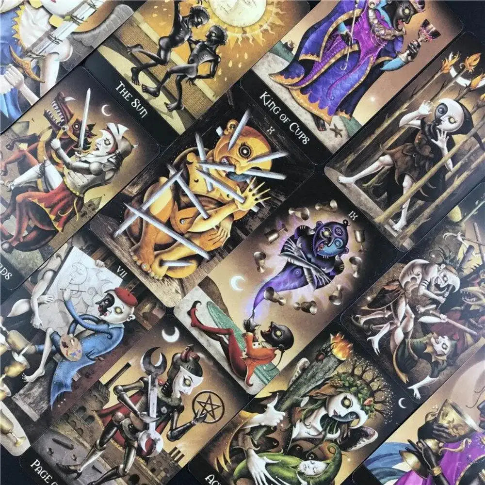 Deviant Moon Tarot Deck – 78 Pcs Big Size 12 x 7 cm | Fortune Telling Game & Divination Cards with English Guidebook