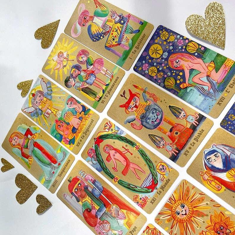 🃏 Discover the Joy of Pipspeak Tarot – 78 Cards, 10.3 x 6 cm, French Language, Marseille-Style Deck