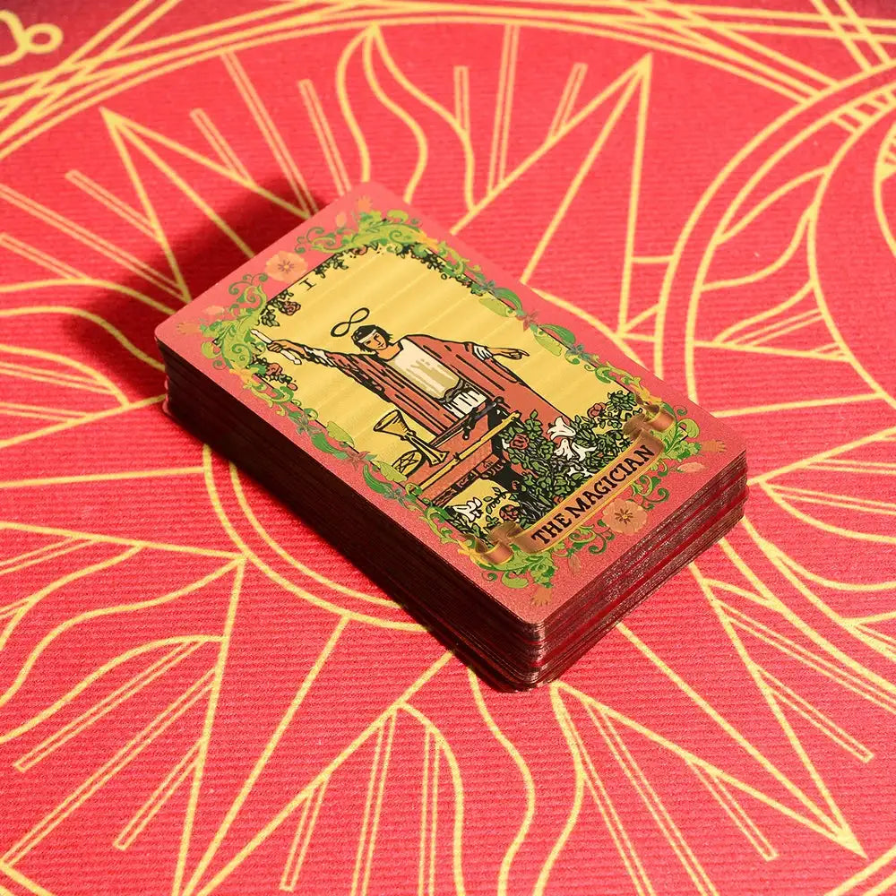 💖 Pink Tarot Deck – Durable Waterproof 78 Cards with Glitter Luxury Finish in Gift Box for Beginners and Collectors