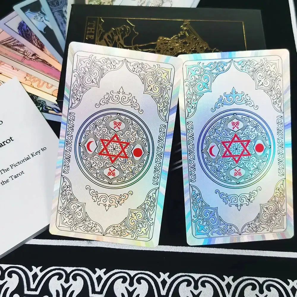 💖 Pink Tarot Deck – Durable Waterproof 78 Cards with Glitter Luxury Finish in Gift Box for Beginners and Collectors Colorful