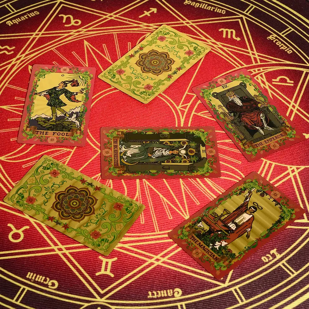 💖 Pink Tarot Deck – Durable Waterproof 78 Cards with Glitter Luxury Finish in Gift Box for Beginners and Collectors