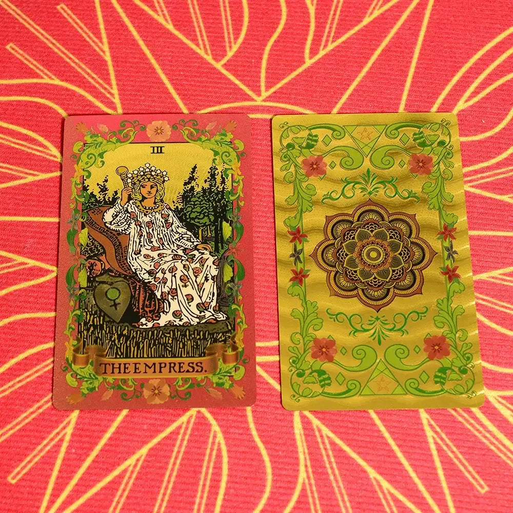 💖 Pink Tarot Deck – Durable Waterproof 78 Cards with Glitter Luxury Finish in Gift Box for Beginners and Collectors