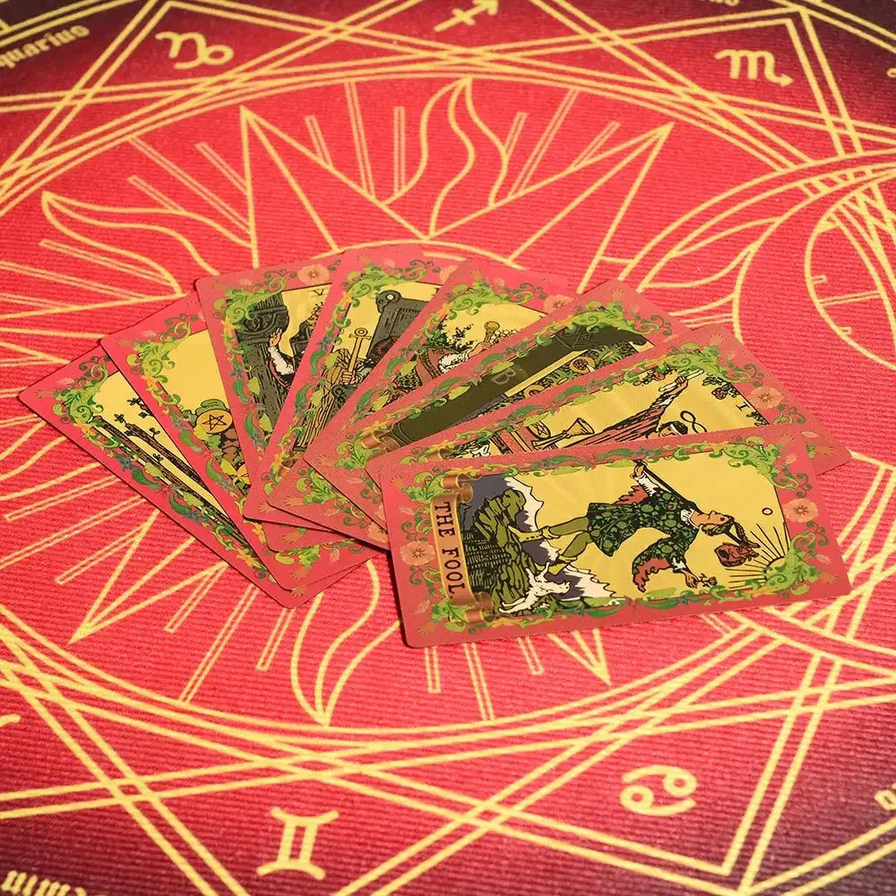 💖 Pink Tarot Deck – Durable Waterproof 78 Cards with Glitter Luxury Finish in Gift Box for Beginners and Collectors