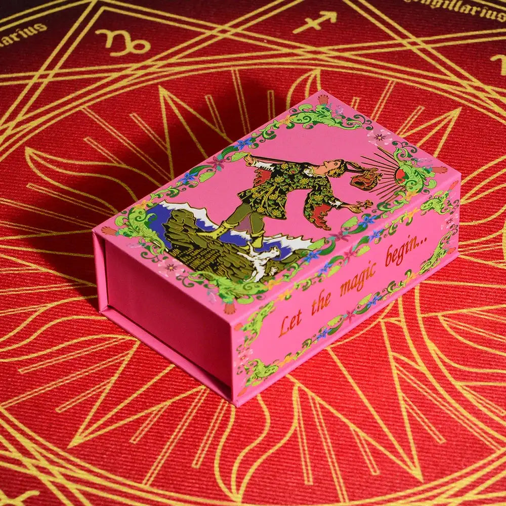 💖 Pink Tarot Deck – Durable Waterproof 78 Cards with Glitter Luxury Finish in Gift Box for Beginners and Collectors
