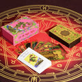 💖 Pink Tarot Deck – Durable Waterproof 78 Cards with Glitter Luxury Finish in Gift Box for Beginners and Collectors Pink Flower Language