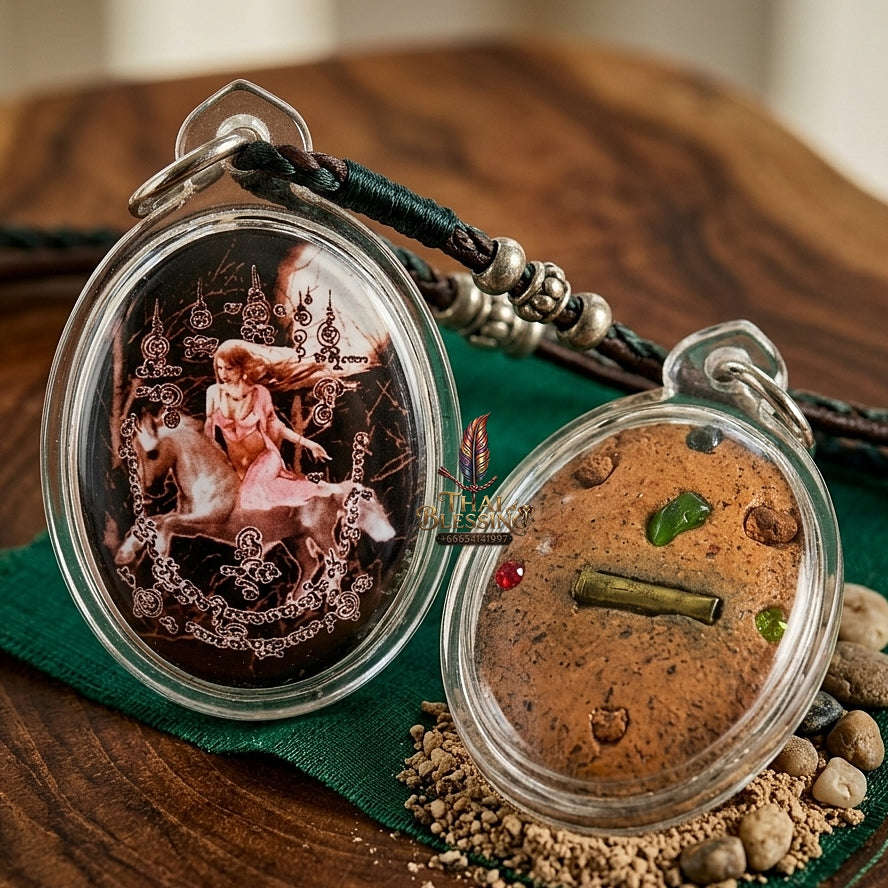 Divine Celestial Maiden & Sovereign Romantic Magnetism Sacred Locket Thida Thep Small Edition Phra Achan Tet Rangsi Thai Amulet Collectible Thai Blessing Co By RURUECHA