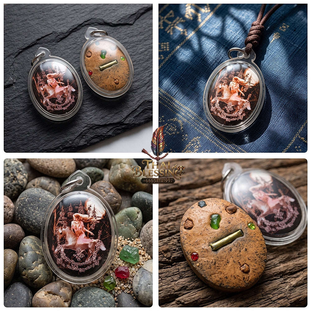 Divine Celestial Maiden & Sovereign Romantic Magnetism Sacred Locket Thida Thep Small Edition Phra Achan Tet Rangsi Thai Amulet Collectible Thai Blessing Co By RURUECHA