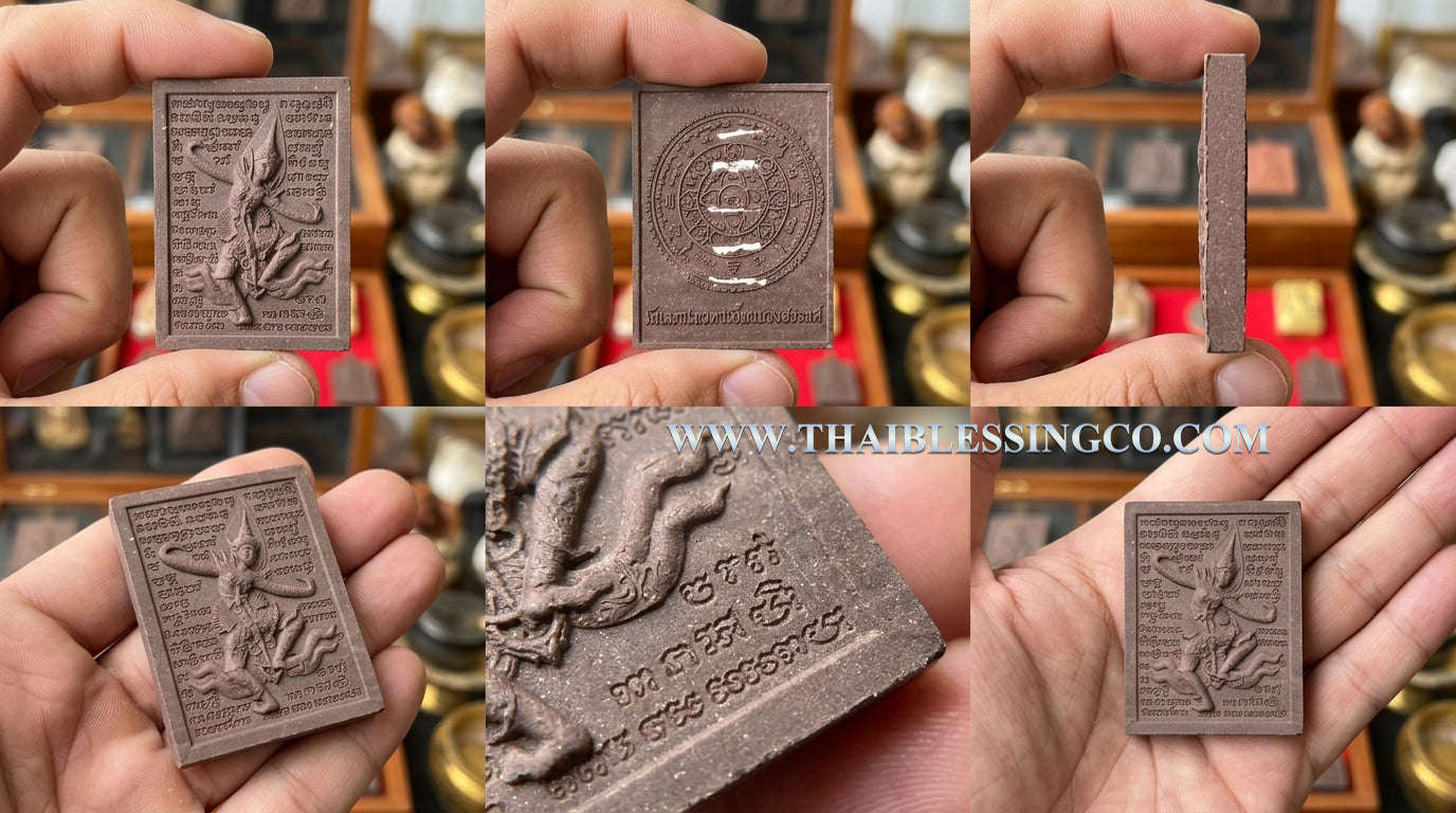 ✨ Divine Enchantment: "Tewada Kiao Nang" (Angel Wooing the Maiden) – Sacred "Phun Rak" Herb & 5 Silver Takrut Masterpiece (2016 Edition by Luang Pu Bua)