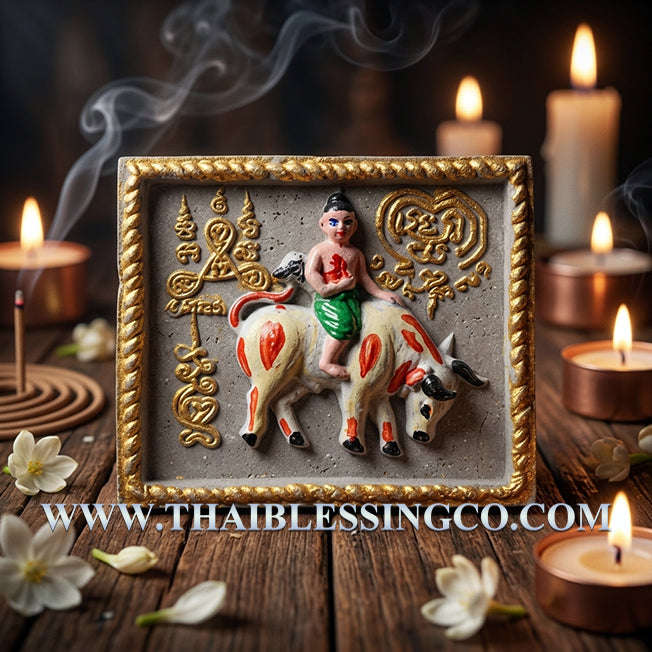 ✨ Divine "Kuman Khi Wua" Wealth-Riding Guardian by the Immortal Legend Luang Pu Yam (Wat Sam Ngam) at Wat Chong Kling: Authentic Thai Prosperity Amulet for Fast-Acting Luck, Household Security, and Business Miracles