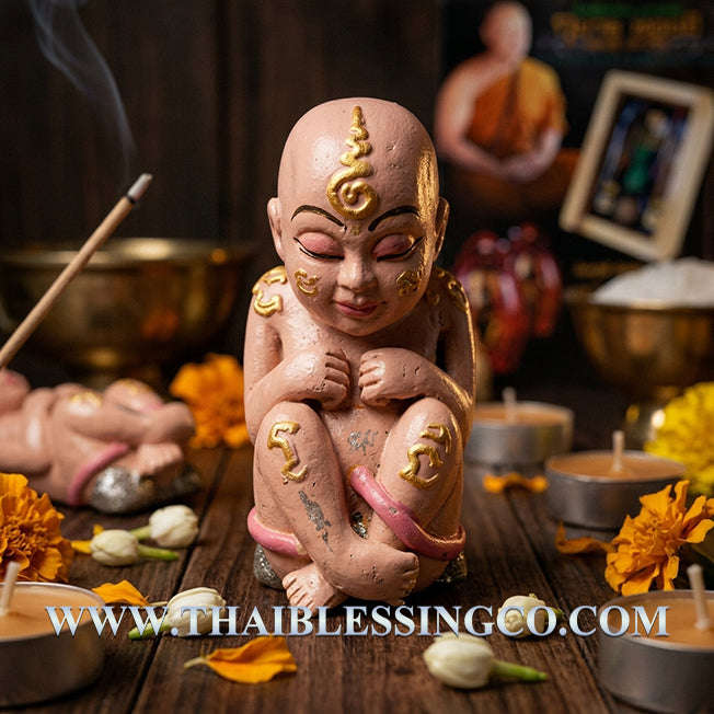 ✨ Divine "Kuman Thong Mee" Hand-Painted Abundance Guardian Authentic Thai Prosperity Talisman for Infinite Cashflow, Business Luck, and Artistic Fortune