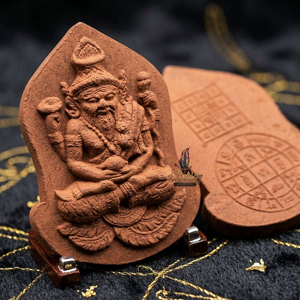 ✨ Divine Wisdom & Protection – Ruesi Narai Herbal Iron Sand Amulet by Luang Pu Def for Luck & Spiritual Power ✨ Thai Blessing Co By RURUECHA