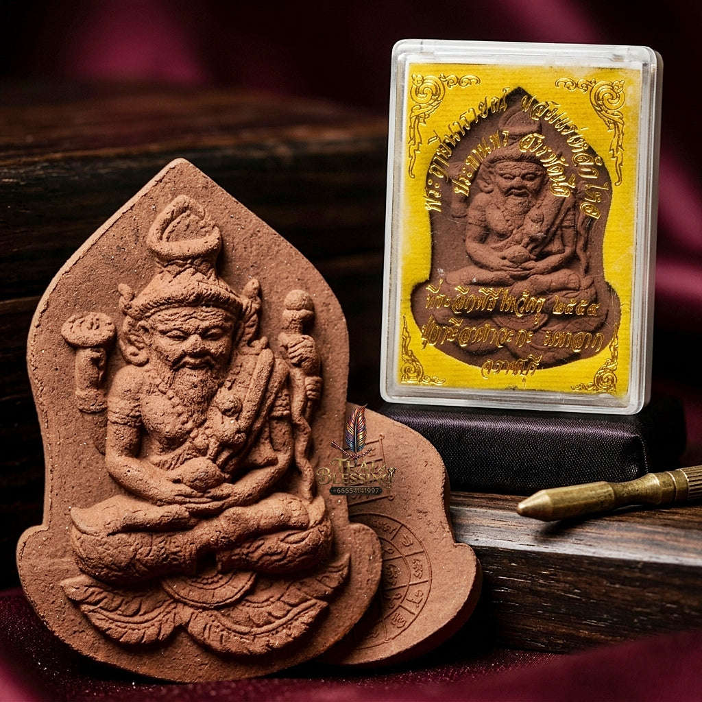 ✨ Divine Wisdom & Protection – Ruesi Narai Herbal Iron Sand Amulet by Luang Pu Def for Luck & Spiritual Power ✨ Thai Blessing Co By RURUECHA