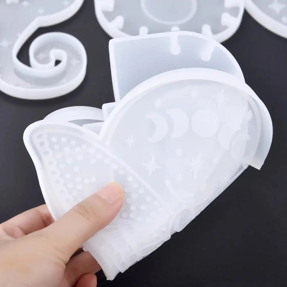 🧚♀️ DIY Jewelry & Candle Holder Resin Mold – Silicone Wall-Mounted Fairy Dragon, Cat, Snake, and Moth Totem Trays for Handmade Crystal Decor