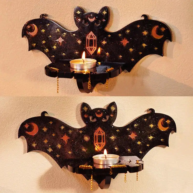 🧚♀️ DIY Jewelry & Candle Holder Resin Mold – Silicone Wall-Mounted Fairy Dragon, Cat, Snake, and Moth Totem Trays for Handmade Crystal Decor