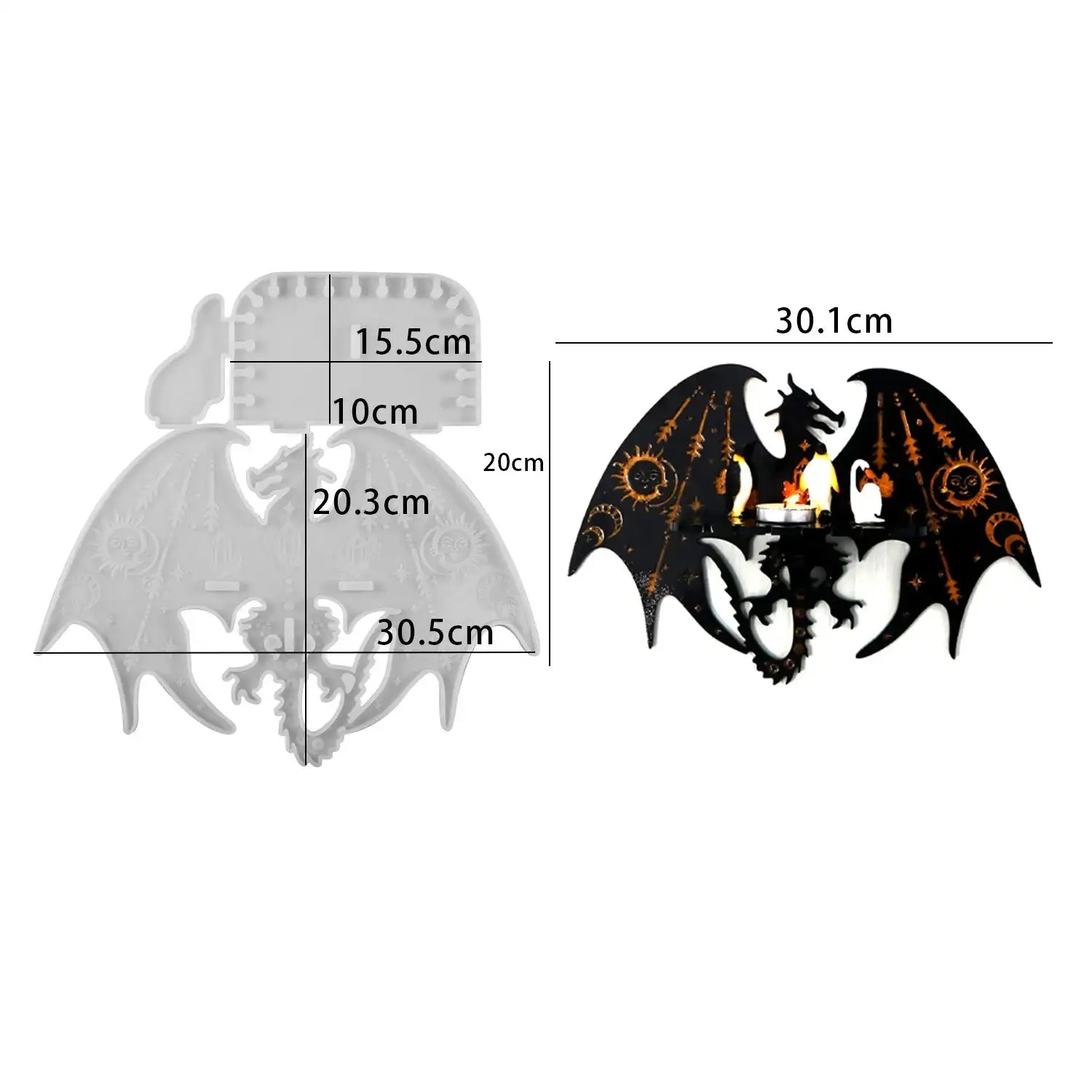 🧚♀️ DIY Jewelry & Candle Holder Resin Mold – Silicone Wall-Mounted Fairy Dragon, Cat, Snake, and Moth Totem Trays for Handmade Crystal Decor 06