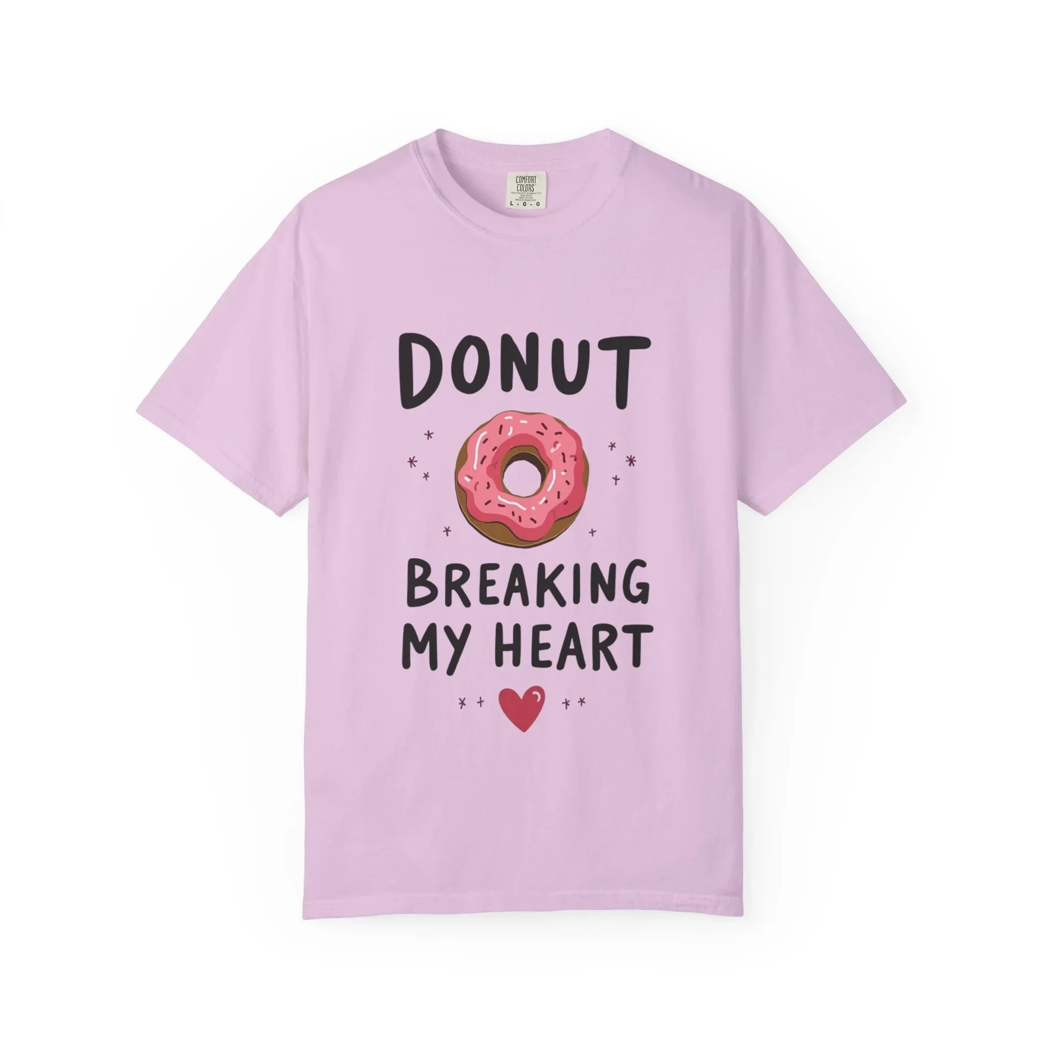 Donut Breaking My Heart Shirt, Cute Pink Donut Tee, Funny Dessert Pun T-Shirt, Bakery Brunch Coffee Graphic, Valentine Gift Orchid