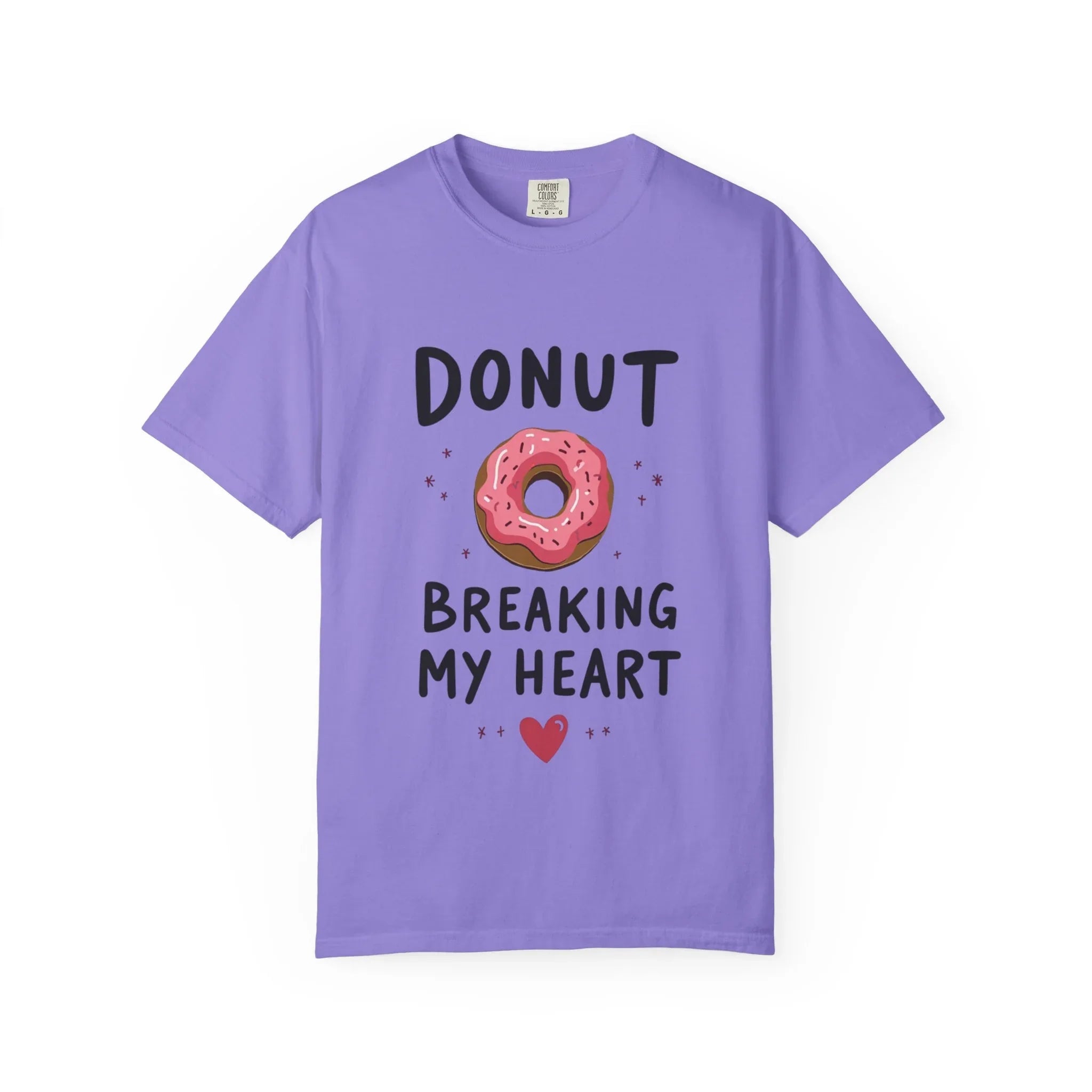 Donut Breaking My Heart Shirt, Cute Pink Donut Tee, Funny Dessert Pun T-Shirt, Bakery Brunch Coffee Graphic, Valentine Gift Violet
