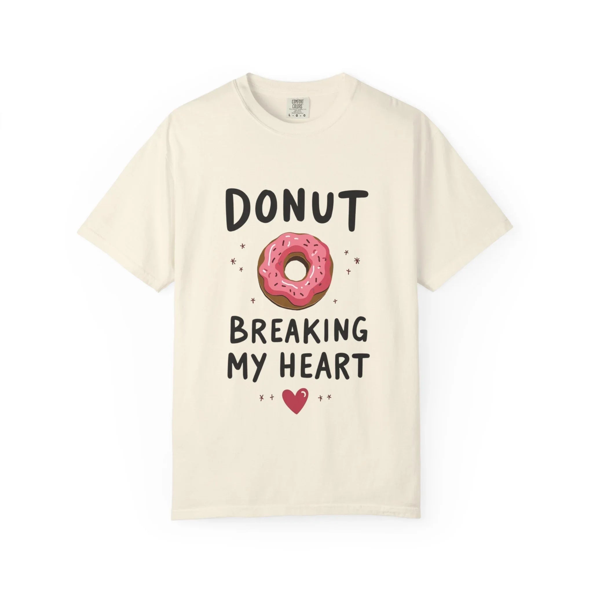 Donut Breaking My Heart Shirt, Cute Pink Donut Tee, Funny Dessert Pun T-Shirt, Bakery Brunch Coffee Graphic, Valentine Gift Ivory