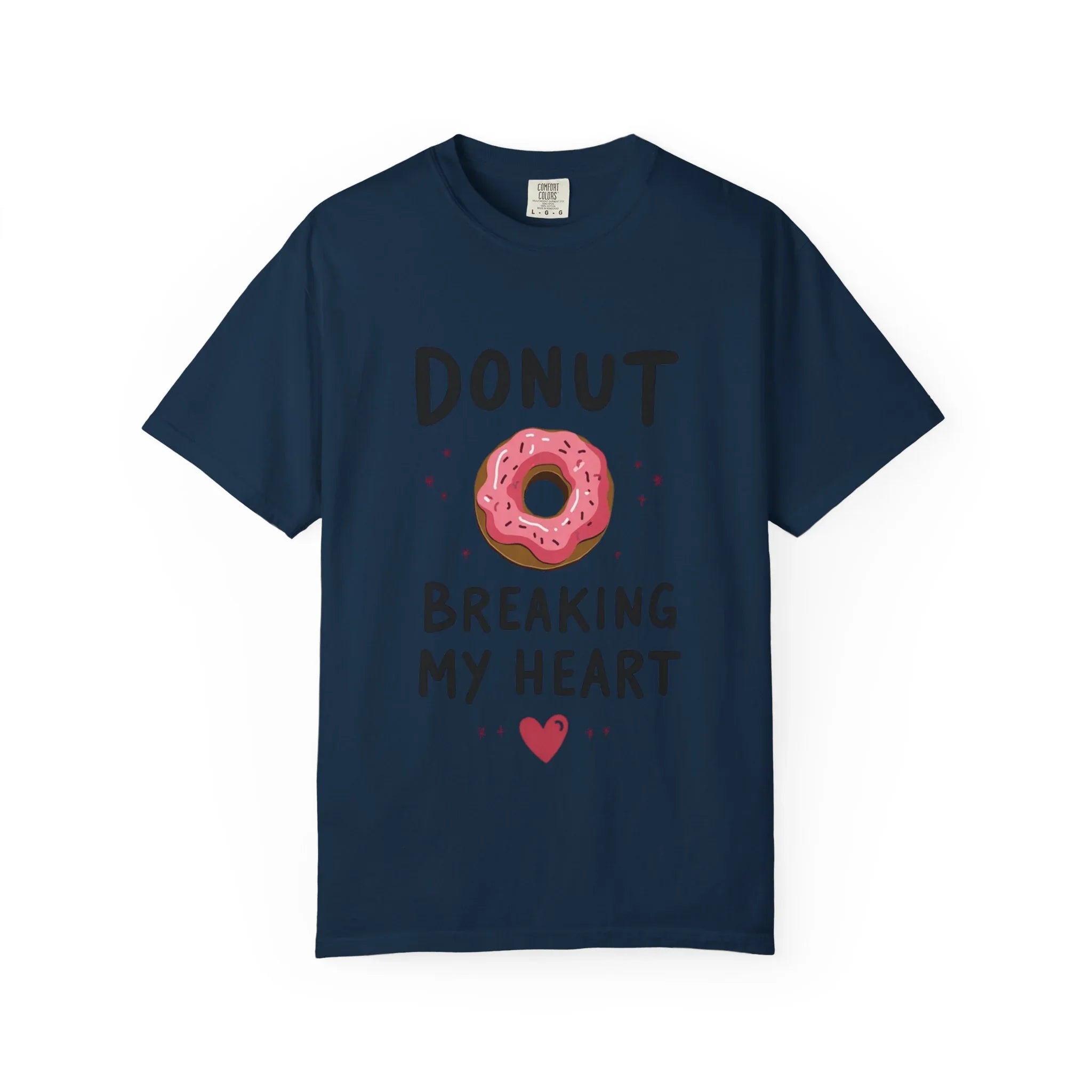 Donut Breaking My Heart Shirt, Cute Pink Donut Tee, Funny Dessert Pun T-Shirt, Bakery Brunch Coffee Graphic, Valentine Gift True Navy
