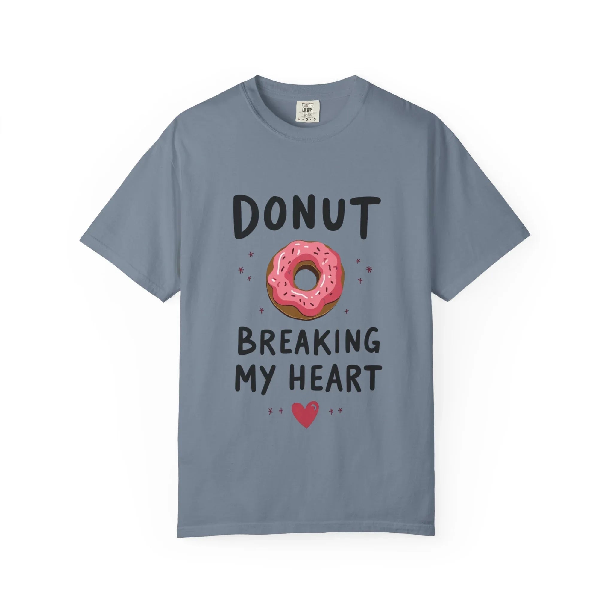Donut Breaking My Heart Shirt, Cute Pink Donut Tee, Funny Dessert Pun T-Shirt, Bakery Brunch Coffee Graphic, Valentine Gift Blue Jean
