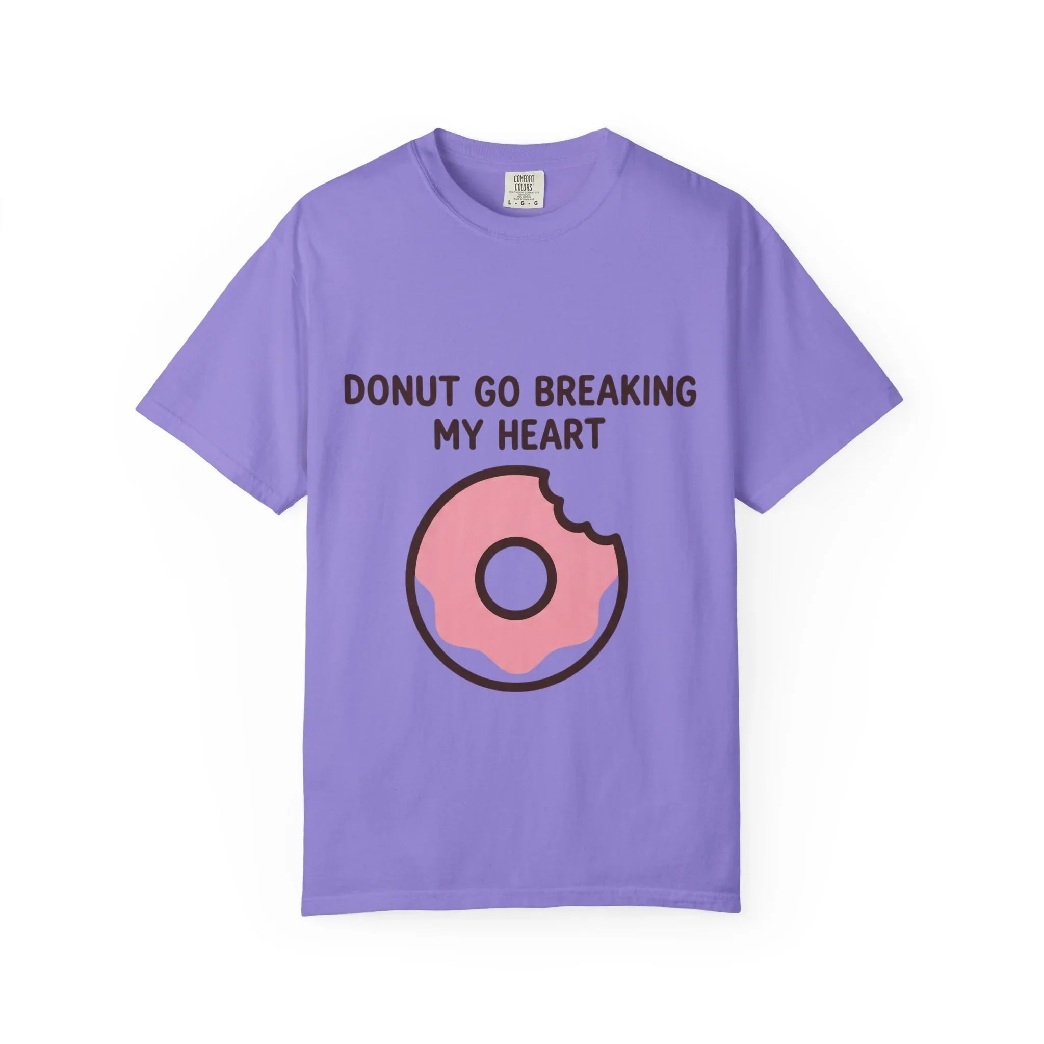 Donut Go Breaking My Heart Shirt, Cute Pink Donut Tee, Funny Food Pun T-Shirt, Dessert Lover Gift, Bakery Brunch Valentine Violet