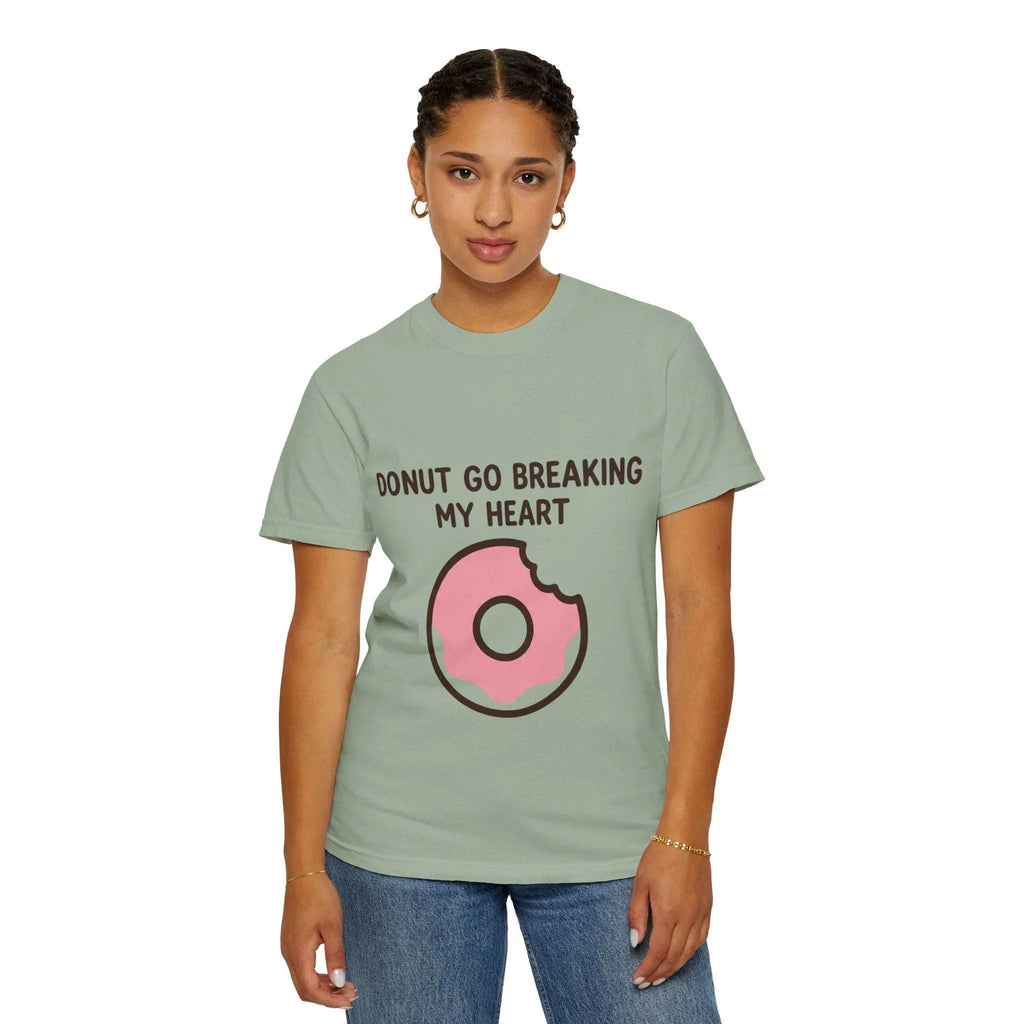Donut Go Breaking My Heart Shirt, Cute Pink Donut Tee, Funny Food Pun T-Shirt, Dessert Lover Gift, Bakery Brunch Valentine