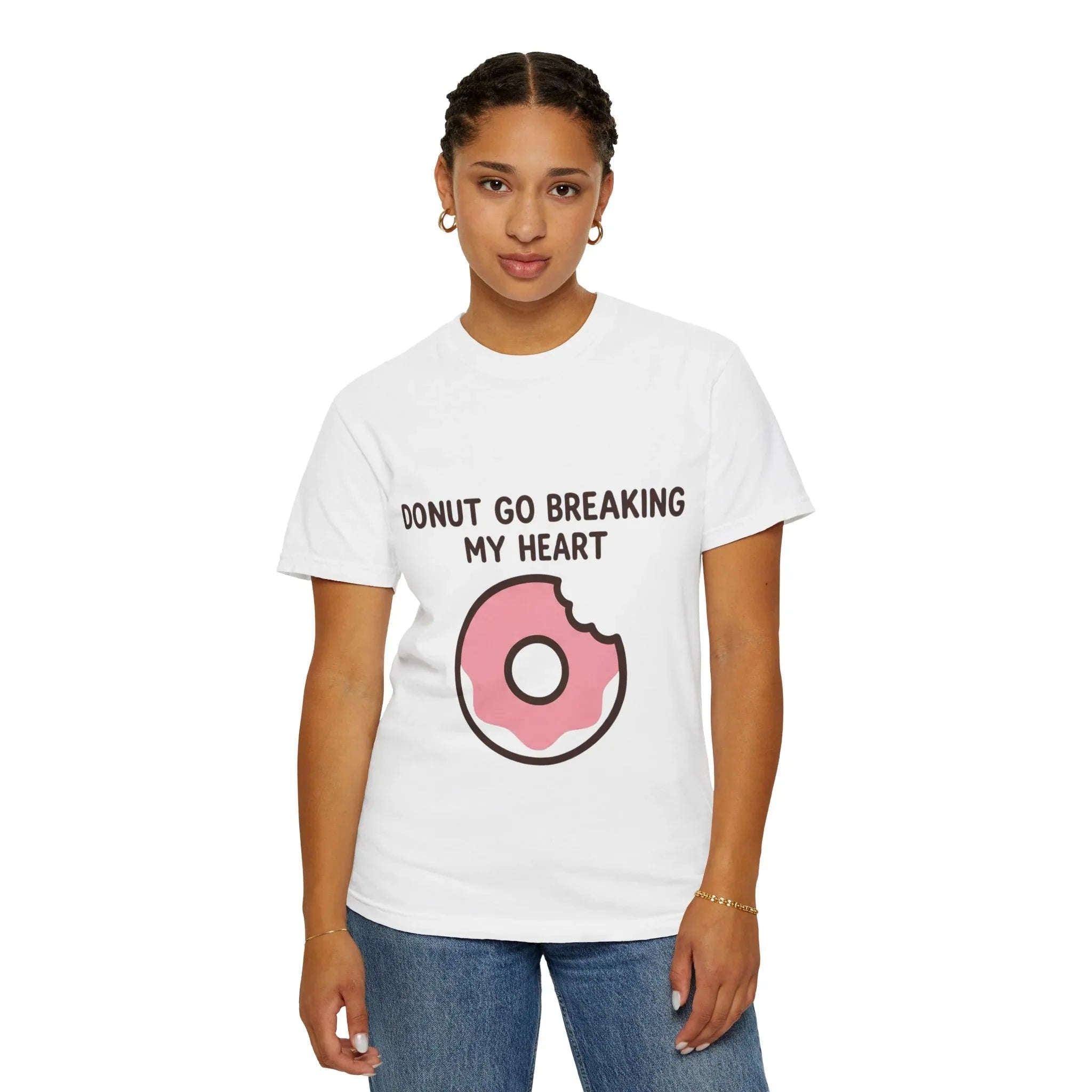 Donut Go Breaking My Heart Shirt, Cute Pink Donut Tee, Funny Food Pun T-Shirt, Dessert Lover Gift, Bakery Brunch Valentine