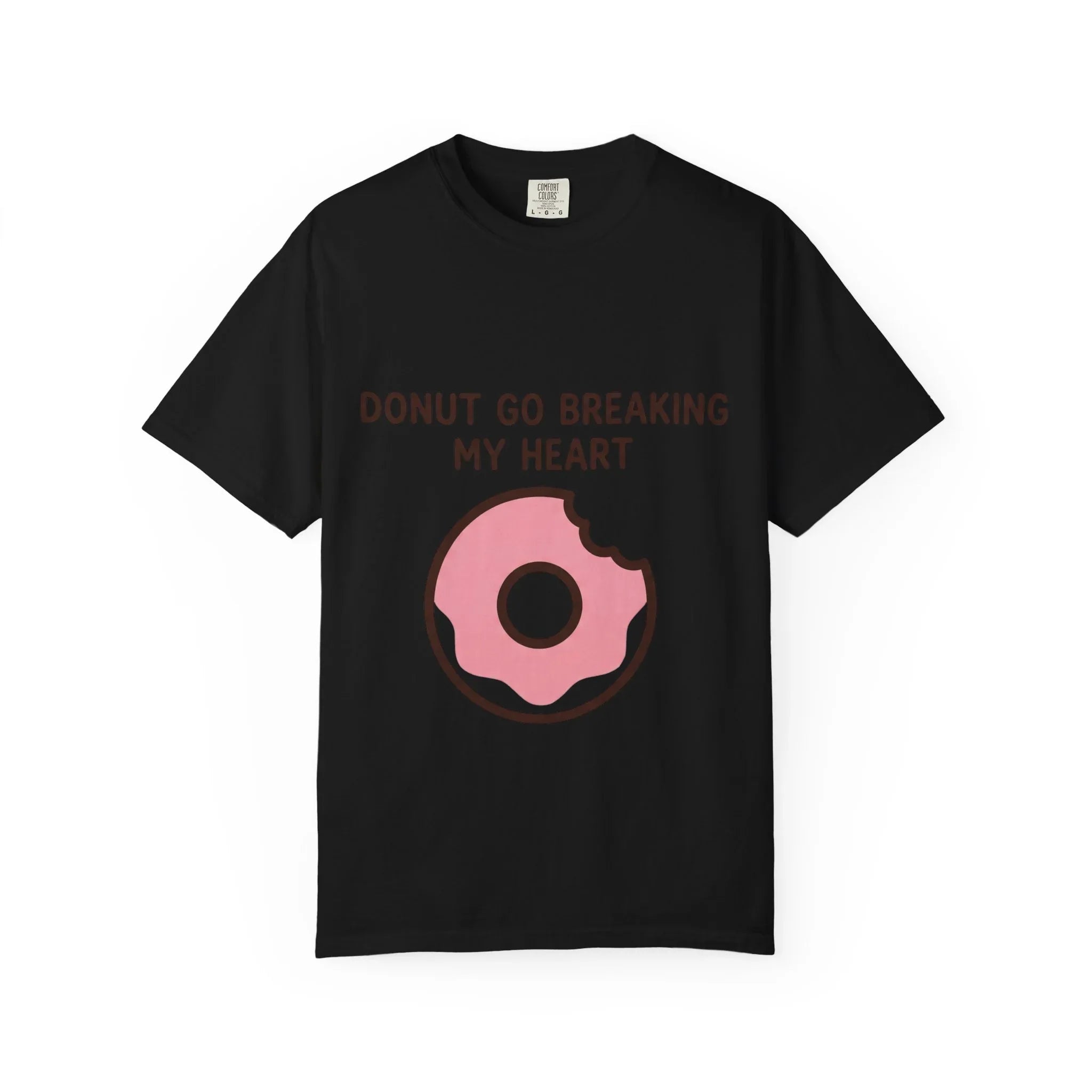 Donut Go Breaking My Heart Shirt, Cute Pink Donut Tee, Funny Food Pun T-Shirt, Dessert Lover Gift, Bakery Brunch Valentine Black