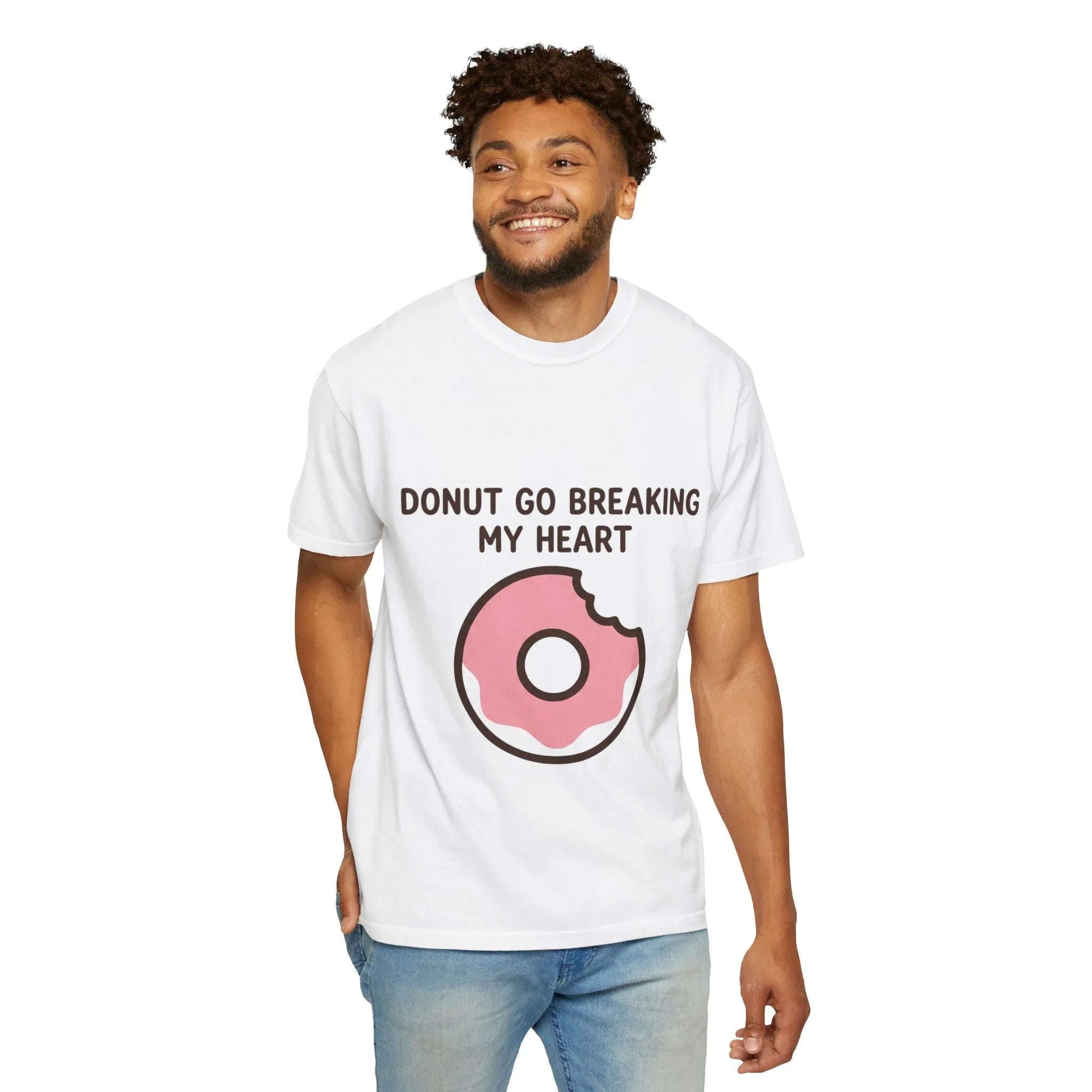 Donut Go Breaking My Heart Shirt, Cute Pink Donut Tee, Funny Food Pun T-Shirt, Dessert Lover Gift, Bakery Brunch Valentine